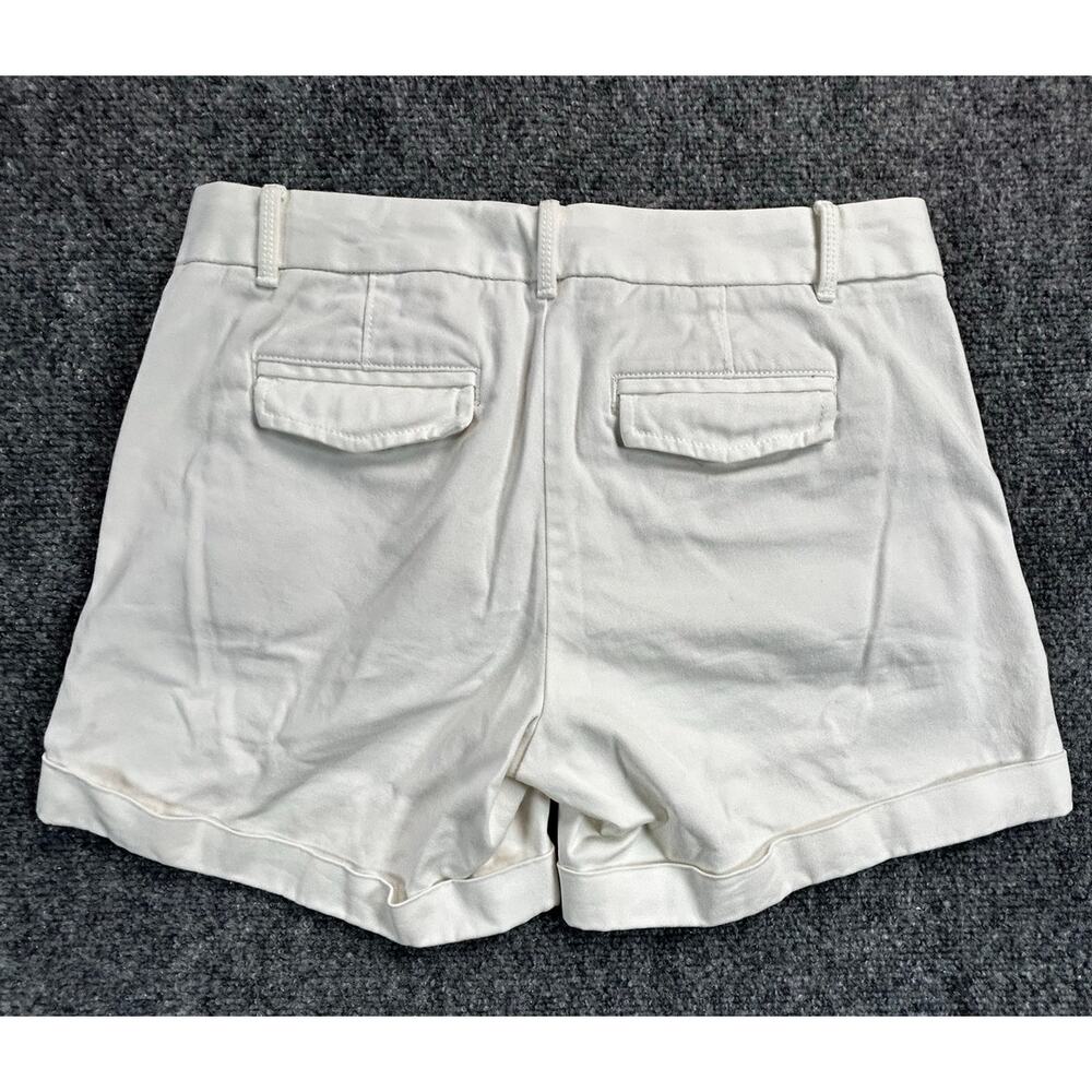 Banana Republic City Chino Shorts Women's Size 2 Ivory Cuffed Stretch Casual EUC - Picture 2 of 7